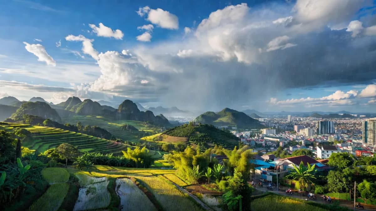 Dự báo thời tiết ngày 24/7 tại Việt Nam với bầu trời nhiều mây và những cơn mưa nhỏ.