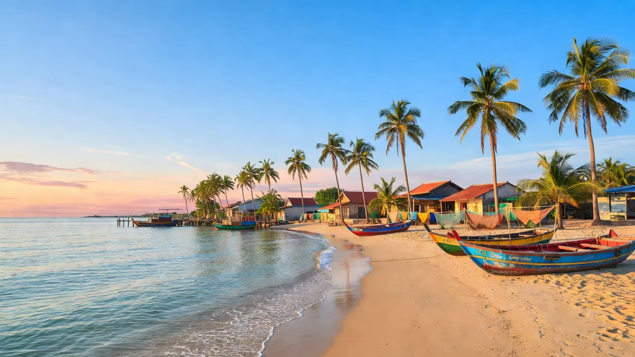 Bãi biển Long Đất, Bà Rịa - Vũng Tàu, làng chài và cảnh quan thiên nhiên đẹp.