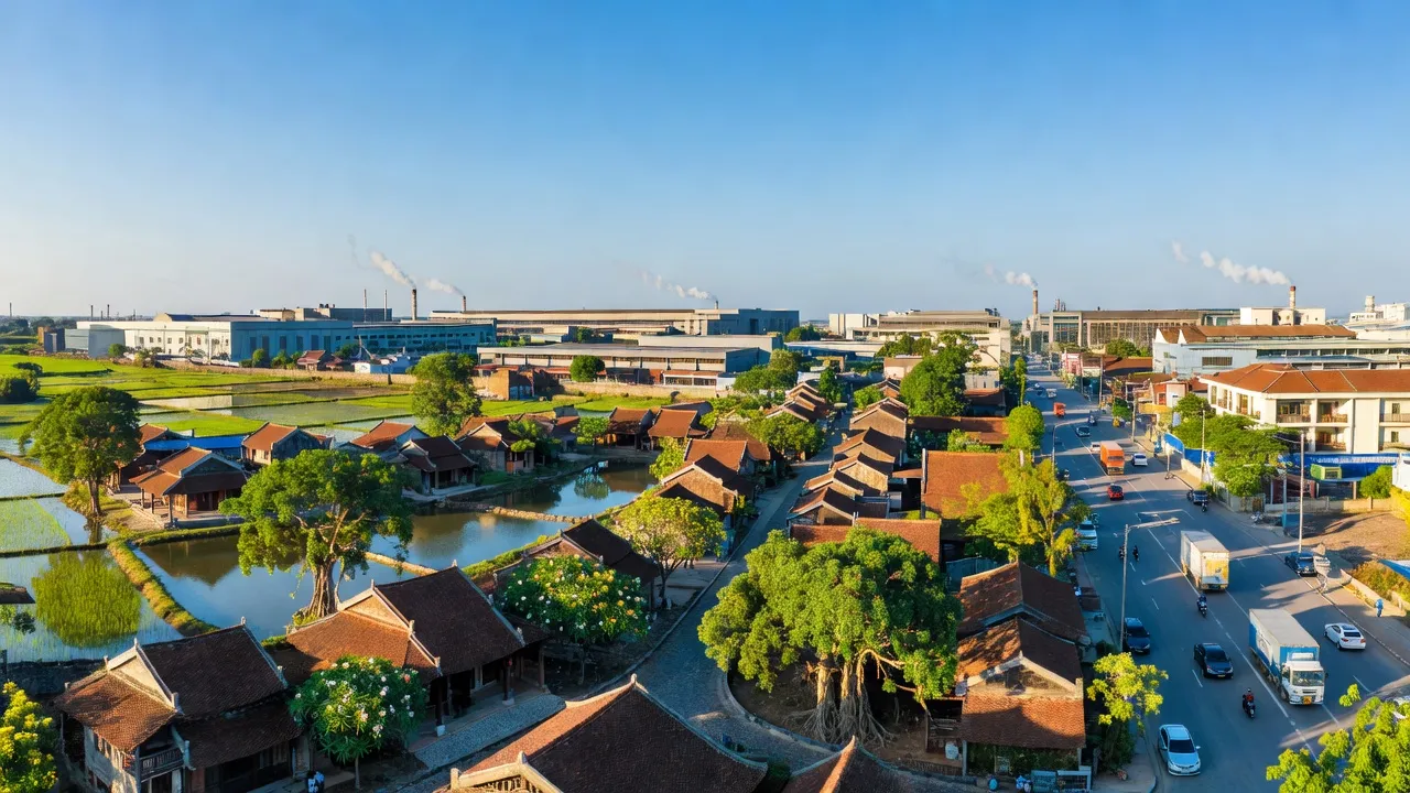 Cảnh đẹp thành phố Từ Sơn, Bắc Ninh với làng nghề và khu công nghiệp hiện đại.