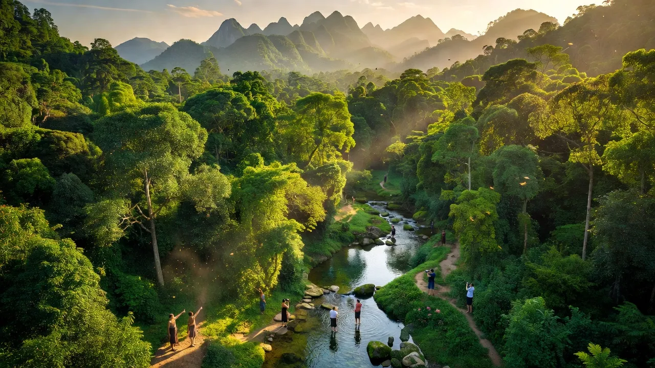 Khung cảnh tự nhiên tại Huyện Bù Đăng, tỉnh Bình Phước với rừng xanh và núi non hùng vĩ.
