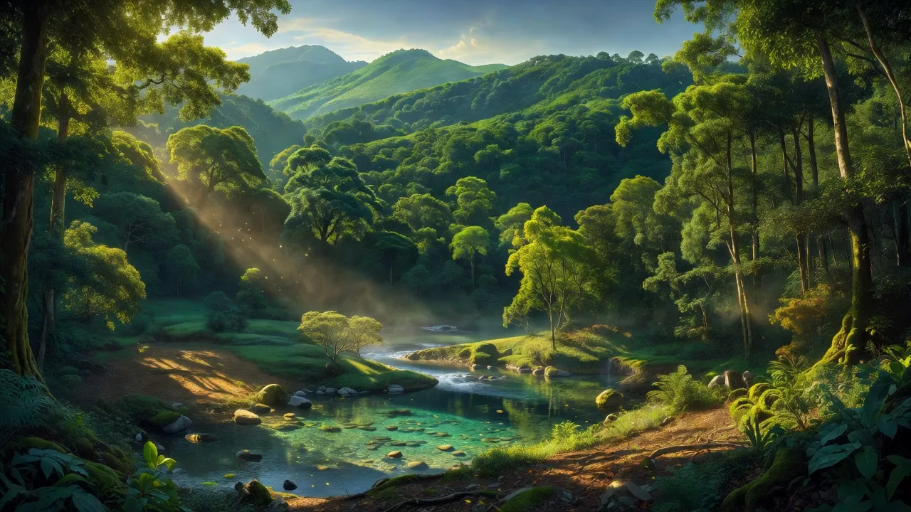 Khung cảnh thiên nhiên Huyện Bù Gia Mập, Tỉnh Bình Phước với rừng, đồi núi và suối.