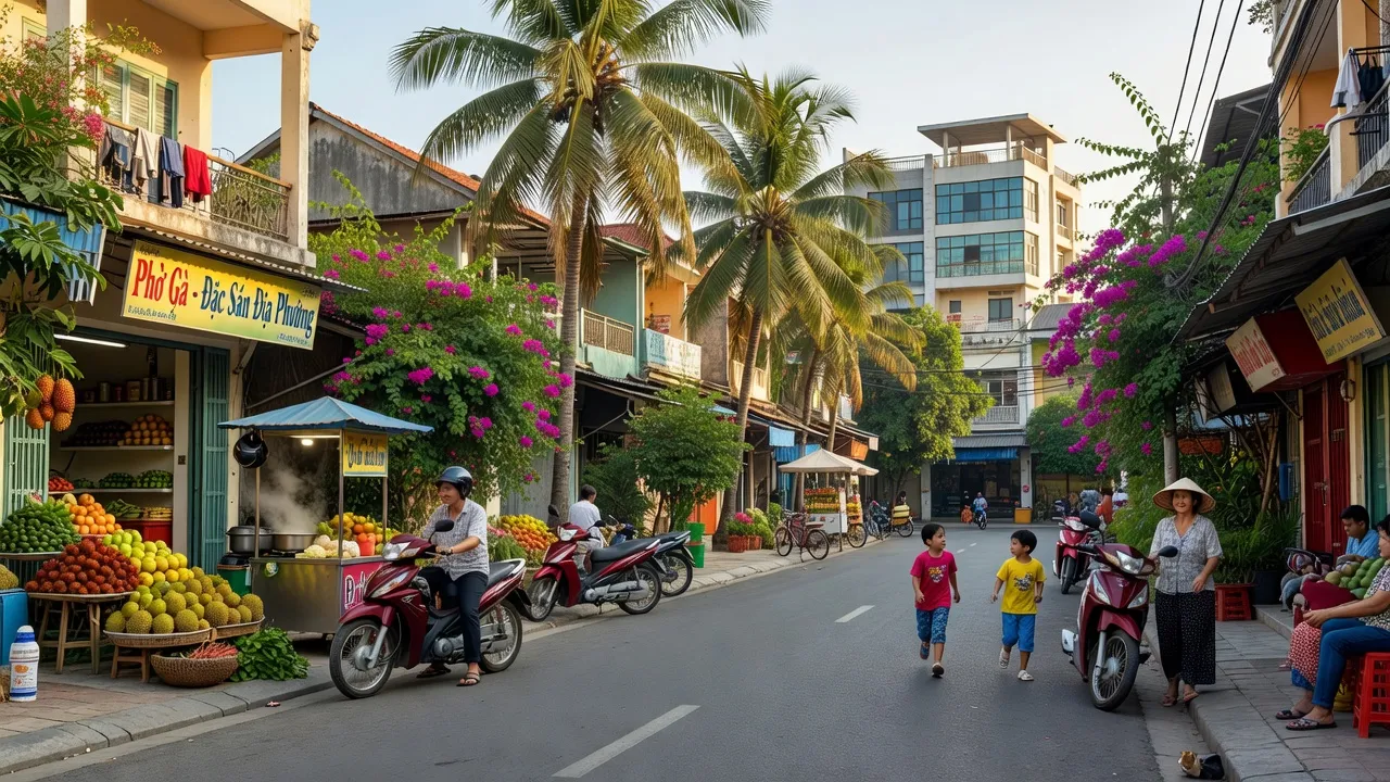 Phường Lê Bình, Quận Cái Răng, Cần Thơ với không gian đô thị và cuộc sống địa phương.
