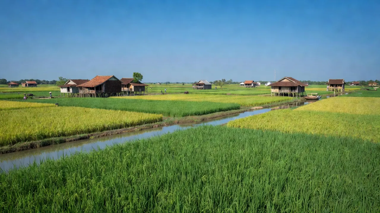 Cánh đồng lúa xanh tại xã Trường Xuân, huyện Thới Lai, thành phố Cần Thơ, phản ánh nông nghiệp đồng bằng sông Cửu Long.