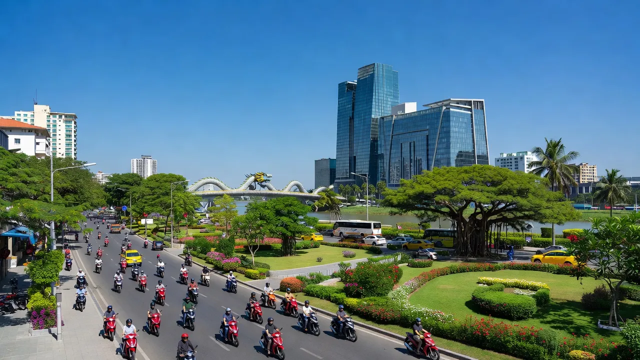 Quận Hải Châu, Đà Nẵng với kiến trúc hiện đại và cuộc sống sôi động hàng ngày.
