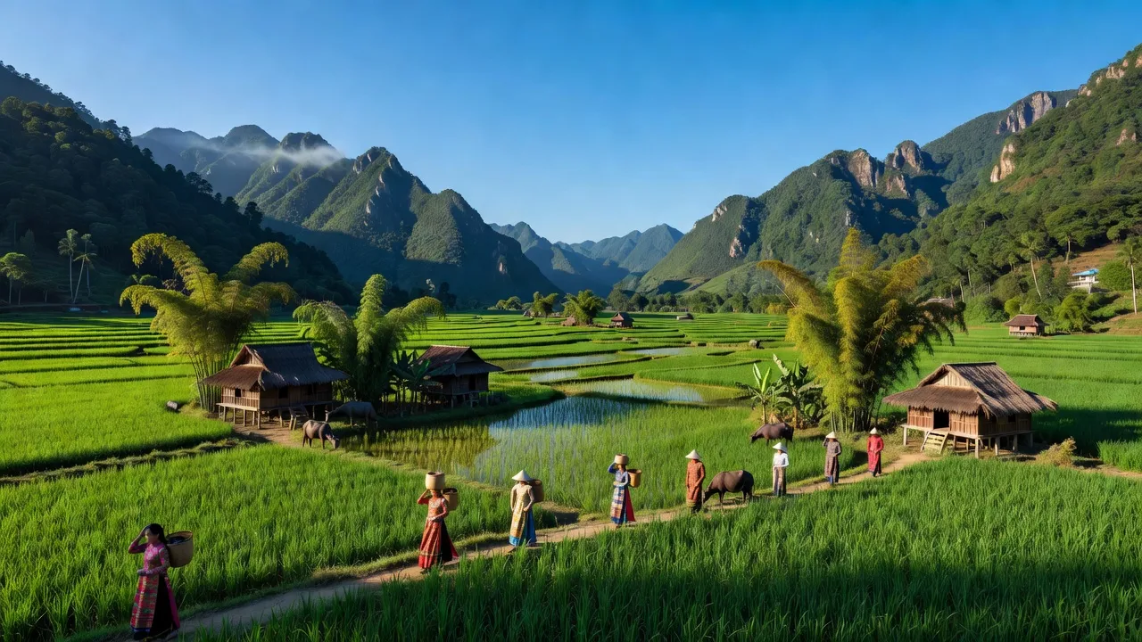 Cảnh sắc thiên nhiên tuyệt đẹp tỉnh Điện Biên, thung lũng Mường Thanh và núi rừng Tây Bắc.