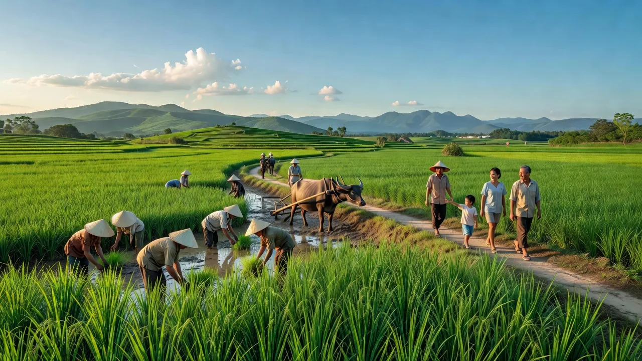 Huyện Cẩm Mỹ, Đồng Nai: cánh đồng xanh, núi non, cuộc sống hàng ngày của người dân địa phương.