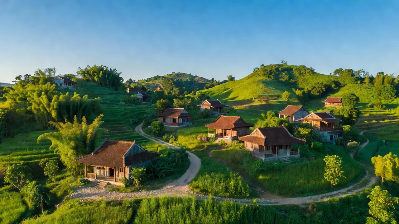 Cảnh đẹp huyện Tân Phú, Đồng Nai với đồi xanh mướt và bầu trời trong xanh.