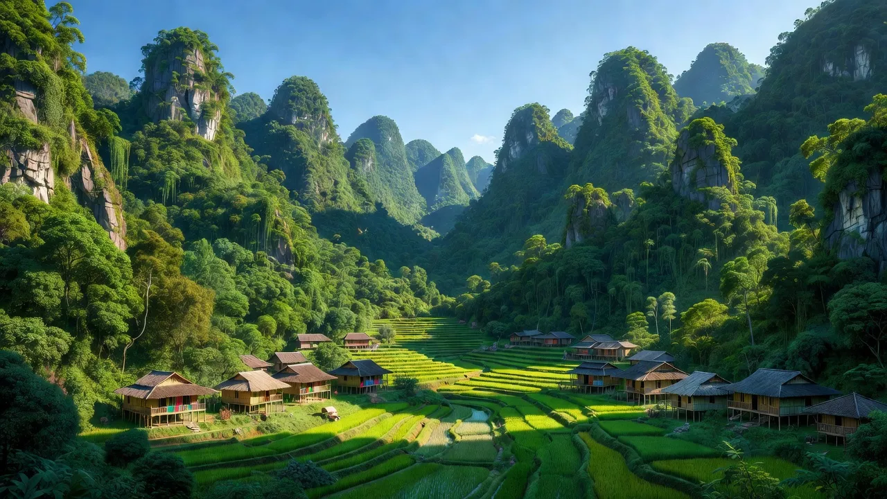 Phong cảnh xã Sủng Máng, huyện Mèo Vạc với núi non, thung lũng hẹp và văn hóa người Dao.