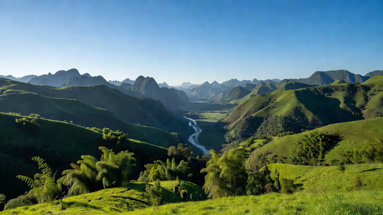 Quang Bình, Hà Giang với đồi núi hùng vĩ và thung lũng xanh mát, khí hậu lý tưởng.