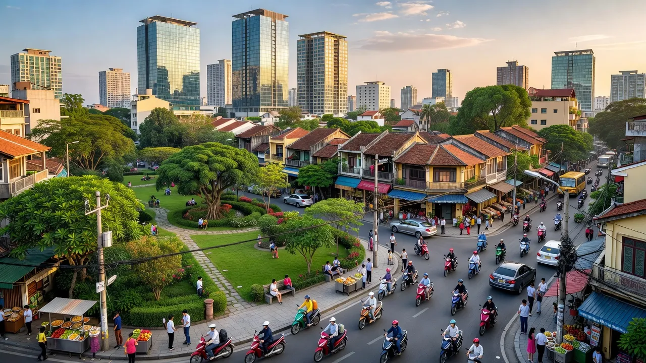 Quận Kiến An, Hải Phòng - cảnh quan đô thị năng động, kết hợp hiện đại và truyền thống.