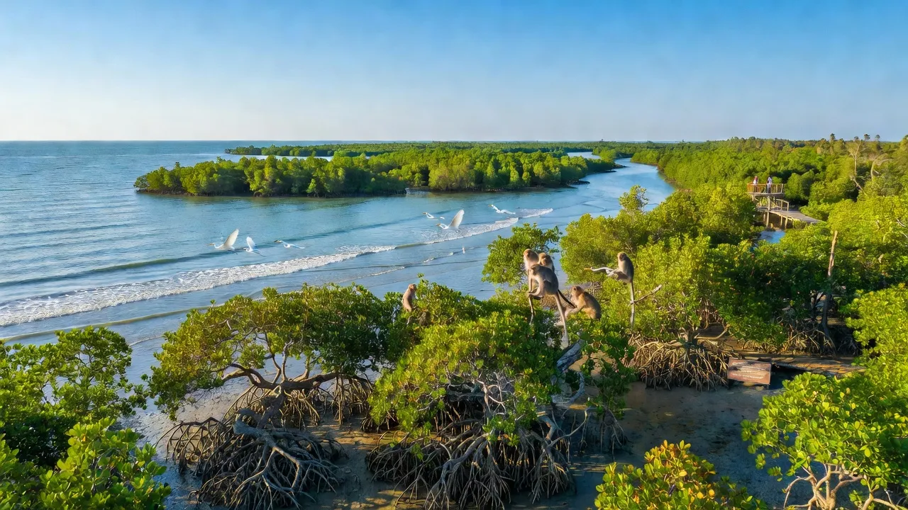 Huyện Cần Giờ, Thành phố Hồ Chí Minh với rừng ngập mặn và cảnh biển đẹp, lý tưởng cho du lịch.