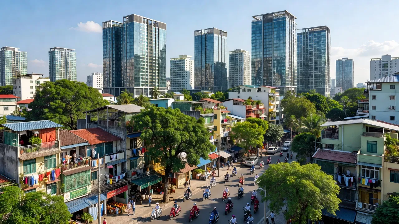 Quận Tân Phú, Thành phố Hồ Chí Minh với khu dân cư hiện đại và hạ tầng đô thị phát triển.