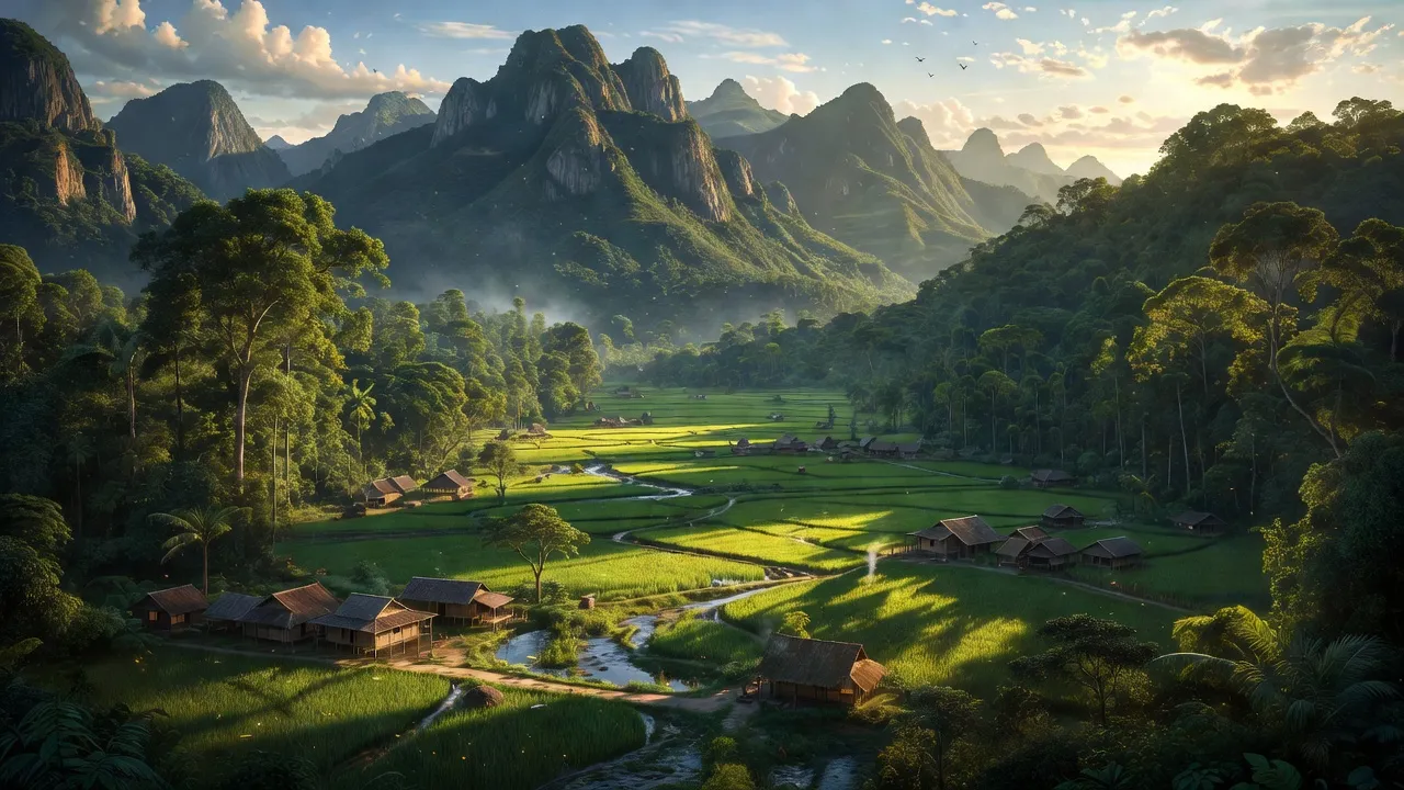 Khung cảnh huyện A Lưới, thành phố Huế với núi non và thung lũng xanh tươi, thể hiện vẻ đẹp thiên nhiên.