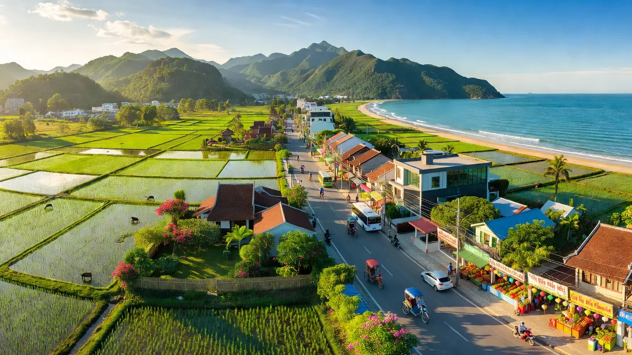 Huyện Phú Lộc, Thành phố Huế, với cảnh quan thiên nhiên đa dạng và bầu không khí trong lành.