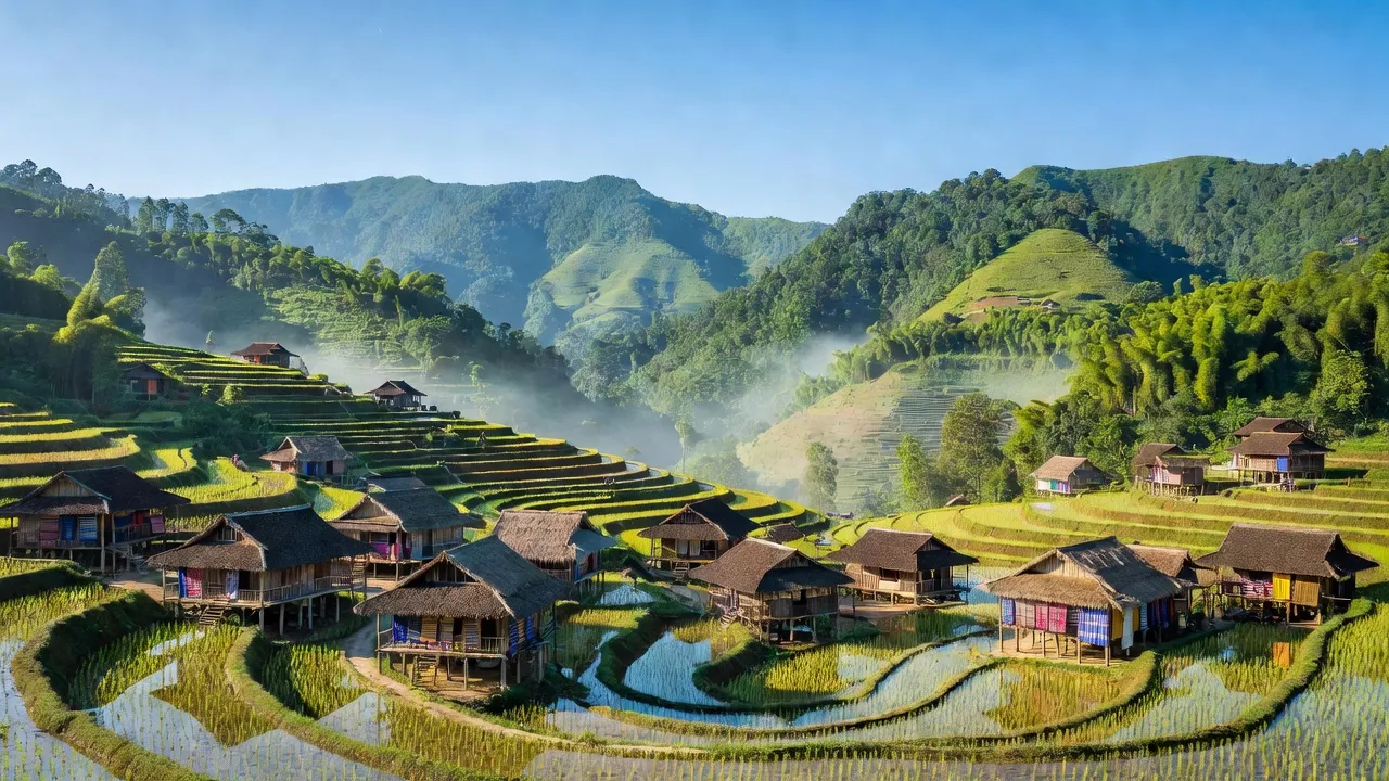 Huyện Bắc Hà, Lào Cai với đồi núi xanh, bản sắc văn hóa dân tộc Tày, Nùng.