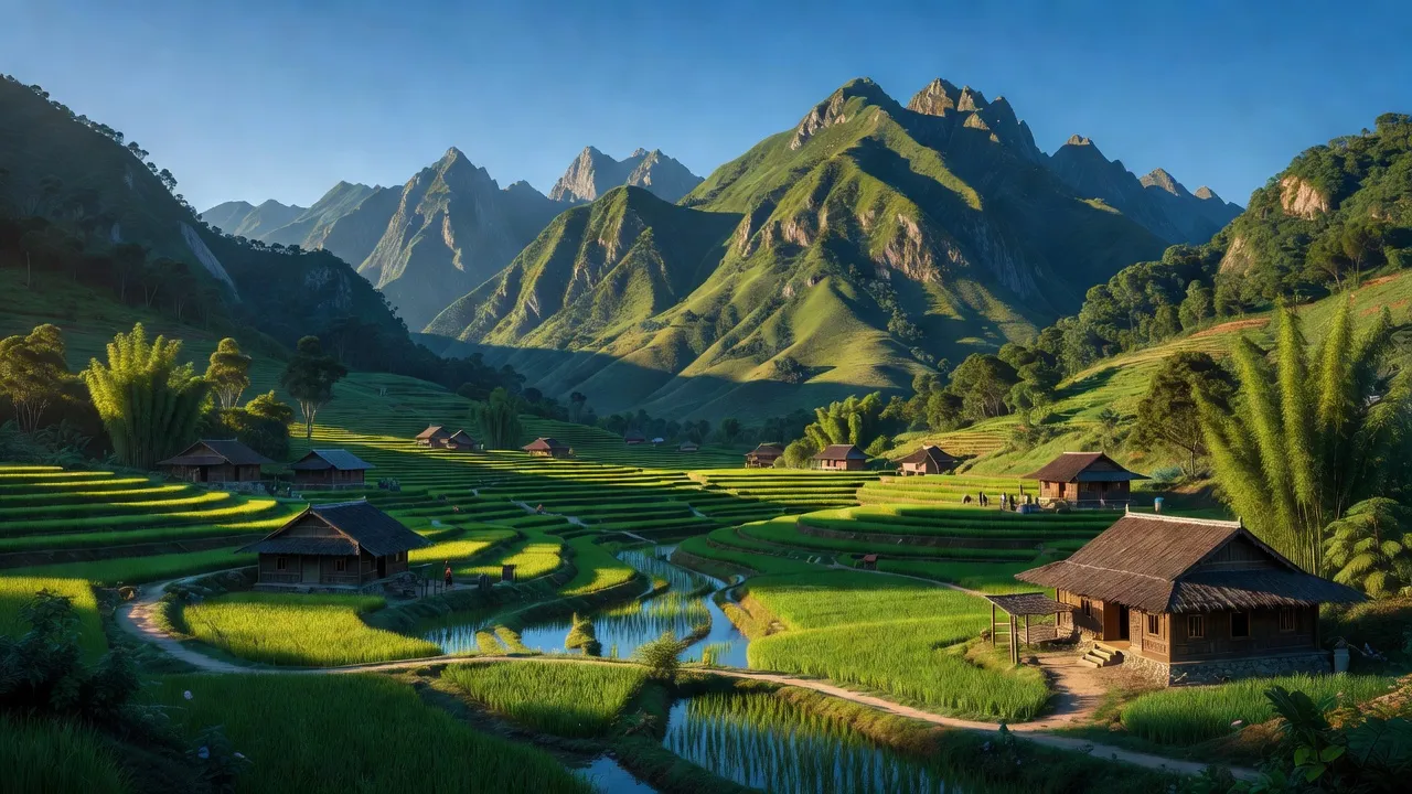 Khung cảnh xã Pa Cheo, huyện Bát Xát, Lào Cai với núi non và thung lũng xanh tươi.