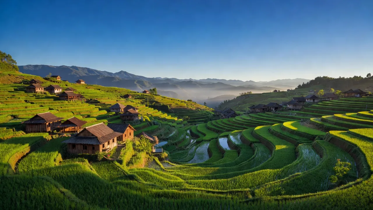 Cảnh quan Xã Lùng Vai, huyện Mường Khương, tỉnh Lào Cai với núi non và ruộng bậc thang.