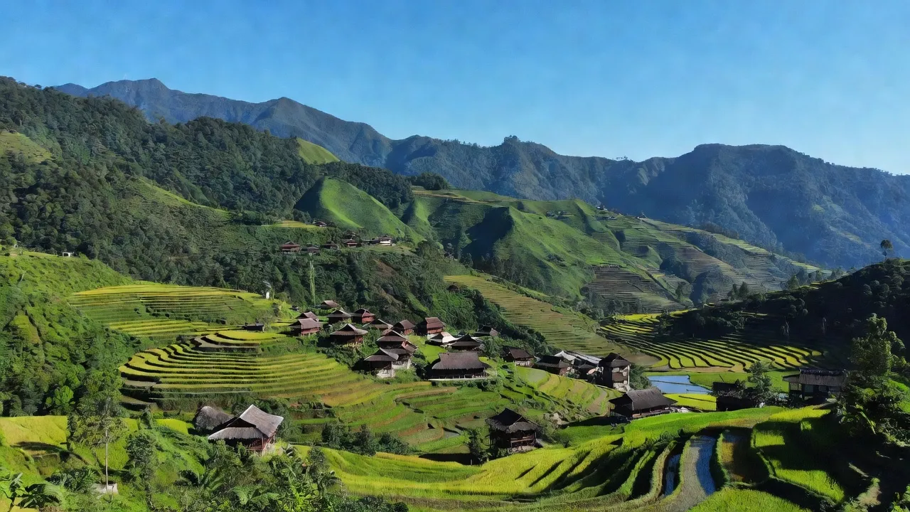 Khung cảnh yên bình xã Tả Gia Khâu, huyện Mường Khương, tỉnh Lào Cai, với núi non và bản làng.