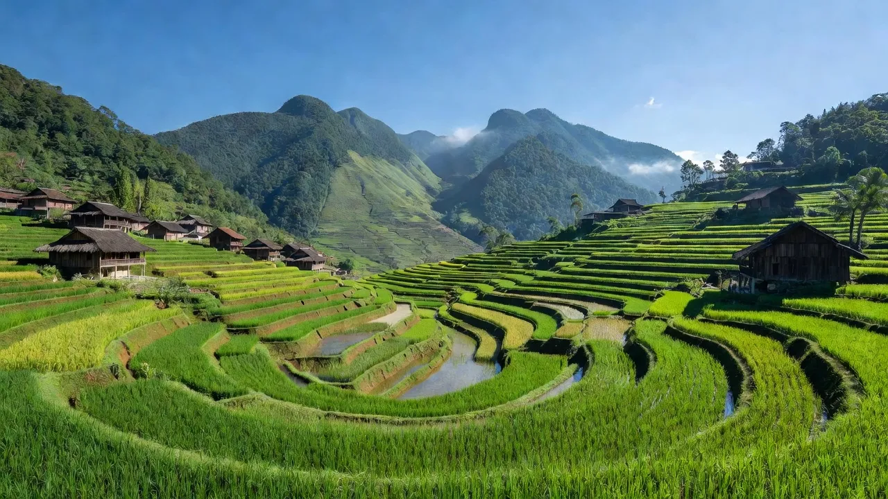 Xã Tả Van, thị xã Sa Pa, Lào Cai với ruộng bậc thang và phong cảnh thiên nhiên tuyệt đẹp.