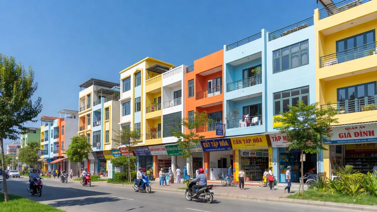 Phường Nông Trang, Thành phố Việt Trì, hiện đại với nhà ở và cây xanh, thời tiết đẹp.