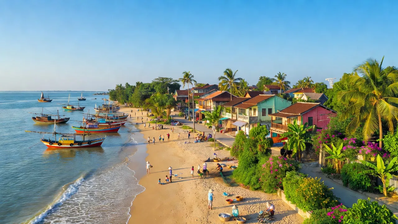 Thị xã Sông Cầu, Phú Yên, với bờ biển tuyệt đẹp và phong cảnh xanh tươi, kết nối giao thông.