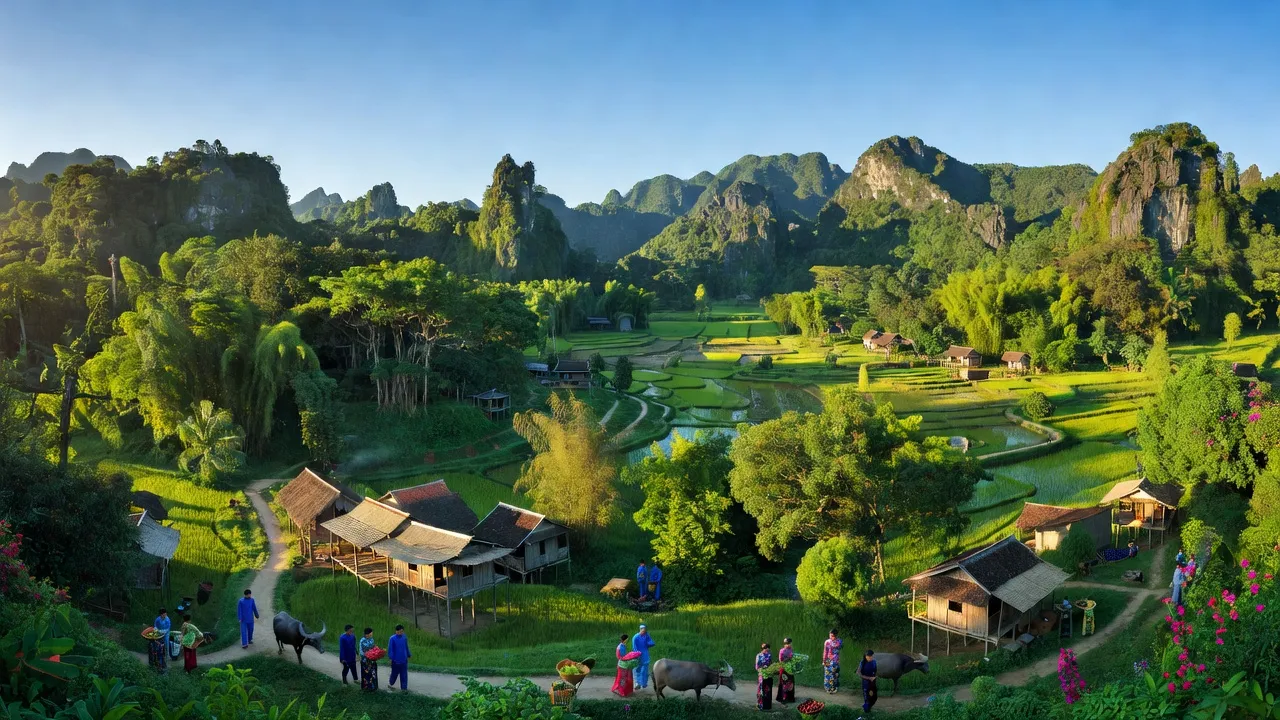 Huyện Minh Hóa ở Quảng Bình, núi rừng, thiên nhiên tươi đẹp, địa điểm tiềm năng cho du lịch.
