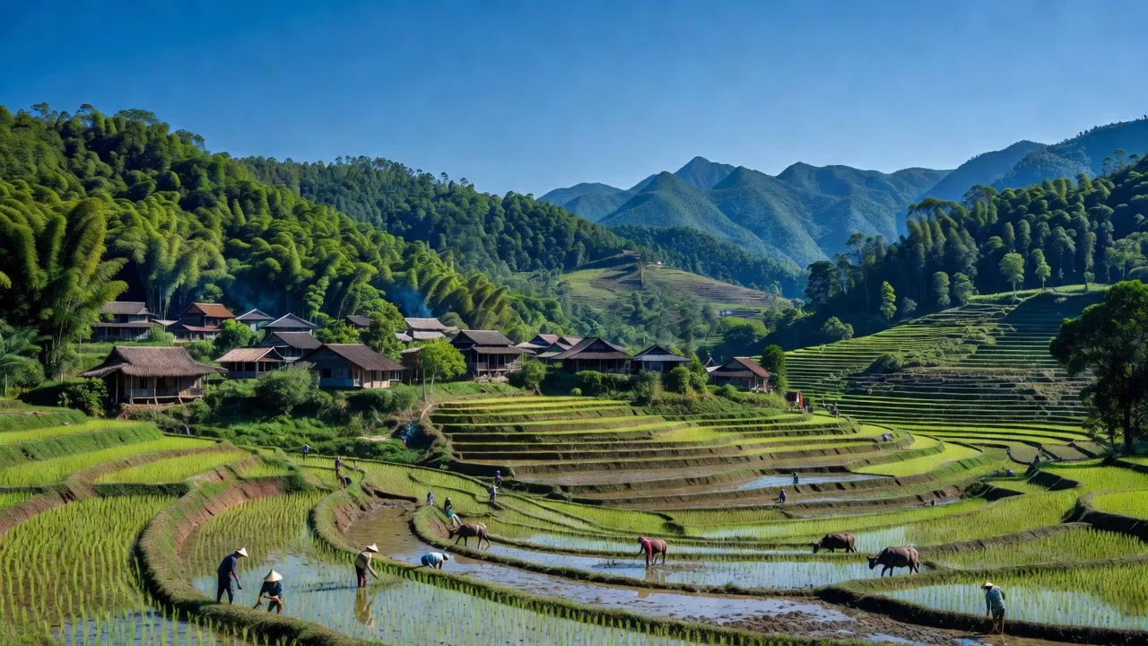 Khung cảnh huyện Ba Chẽ, Quảng Ninh với địa hình đồi núi rừng xanh tươi mát.