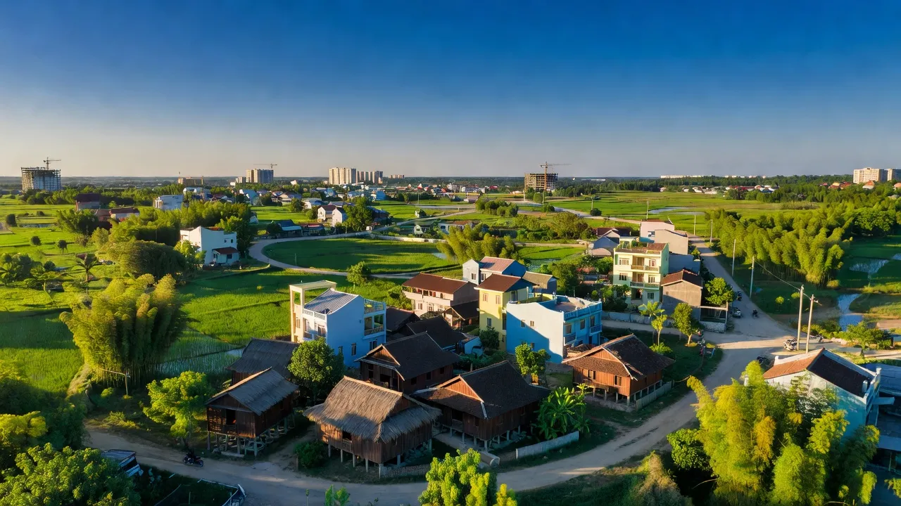 Khung cảnh Phường Phong Cốc, Thị xã Quảng Yên, Quảng Ninh, sự chuyển mình giữa nông thôn và đô thị.
