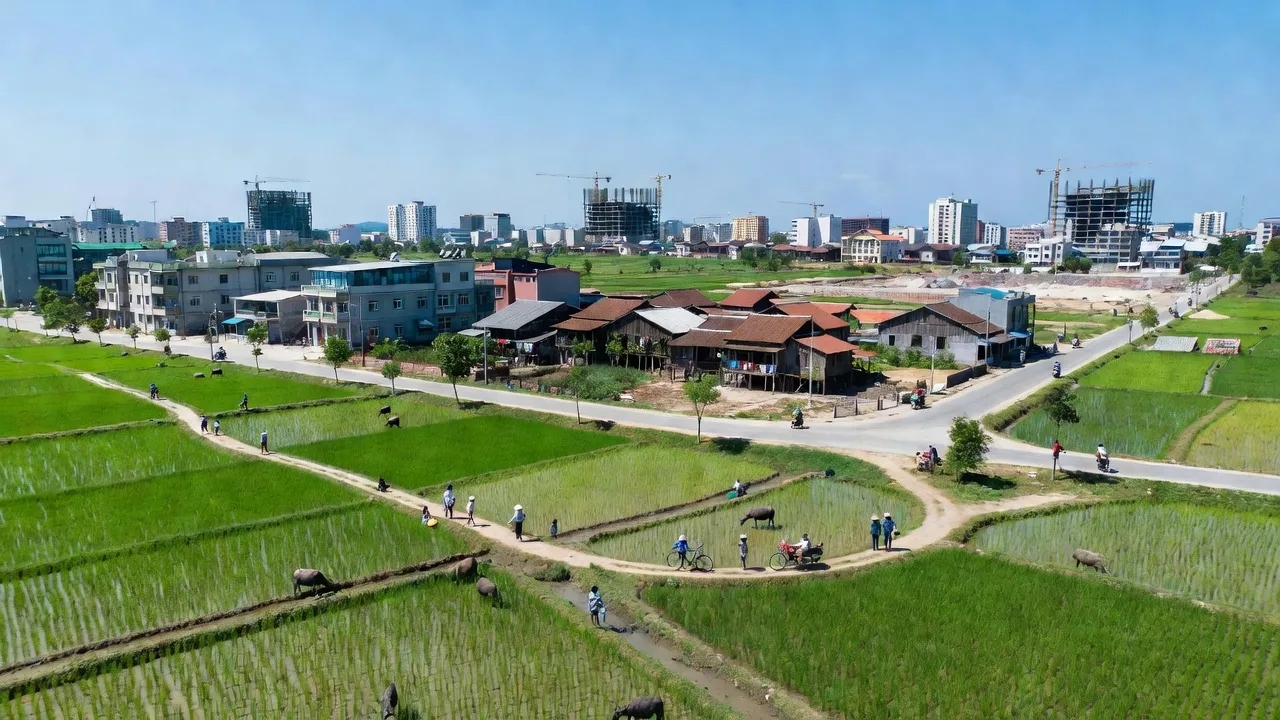 Khung cảnh Phường Phong Cốc, Thị xã Quảng Yên, tỉnh Quảng Ninh với sự chuyển mình từ nông thôn sang đô thị.