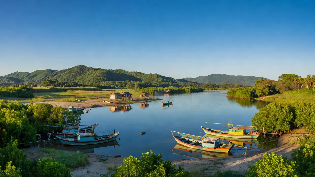 Phường Yên Hải, Quảng Yên, Quảng Ninh with fishing boats and green landscape, coastal scenery.