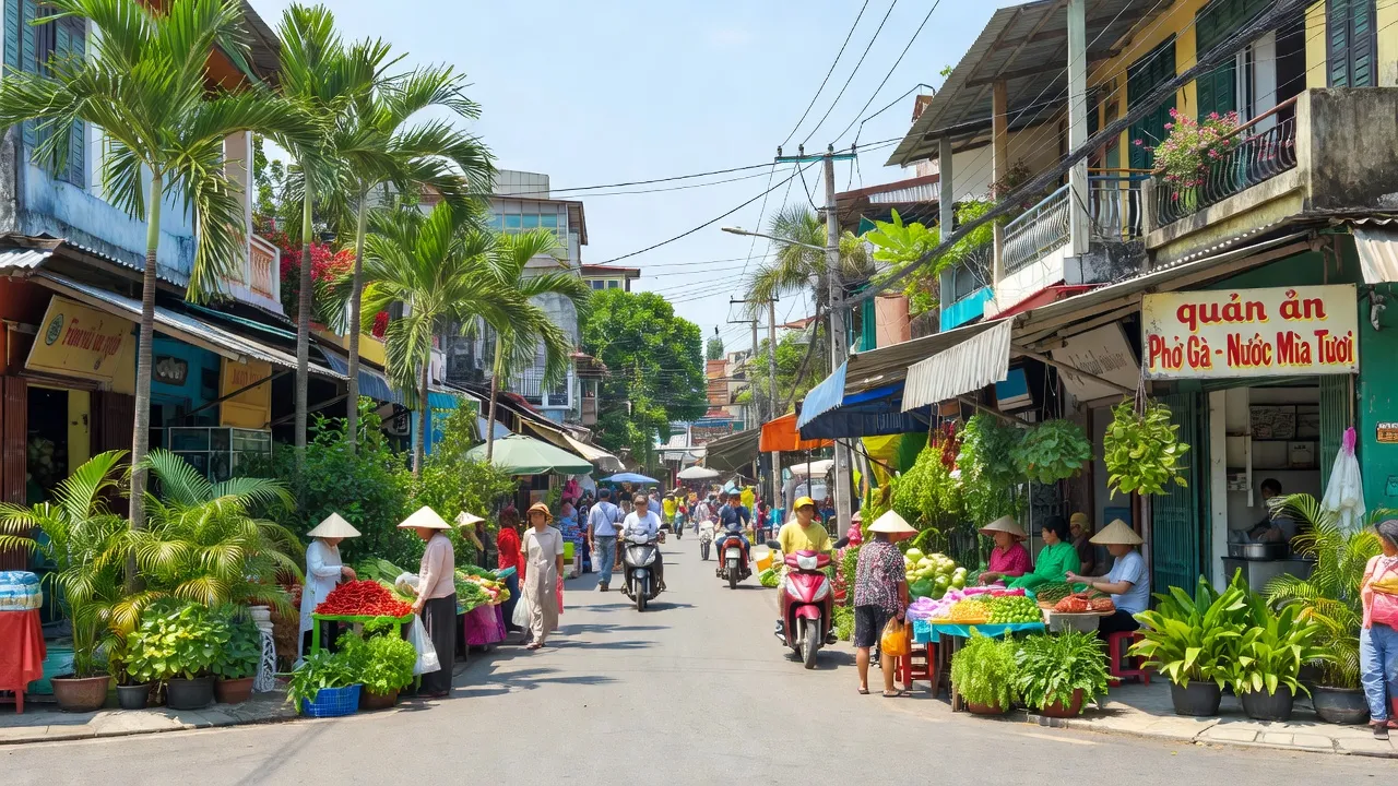 Cảnh sinh hoạt sôi động tại Phường Thắng Lợi, Thành phố Sông Công, với quê hương và con người hòa quyện.