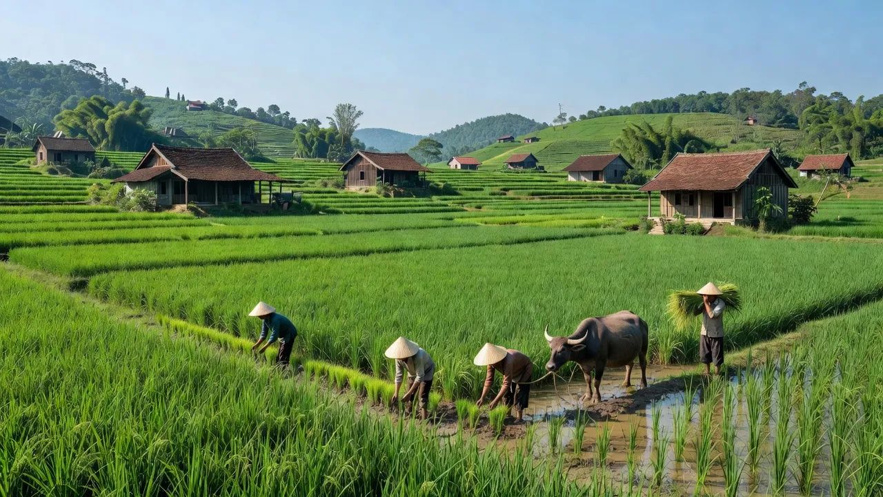 Hình ảnh nông trại tại xã Đồng Quý, huyện Sơn Dương, tỉnh Tuyên Quang, thể hiện vẻ đẹp nông thôn.